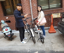 주말 커풀들의 한강자전거라이딩~~